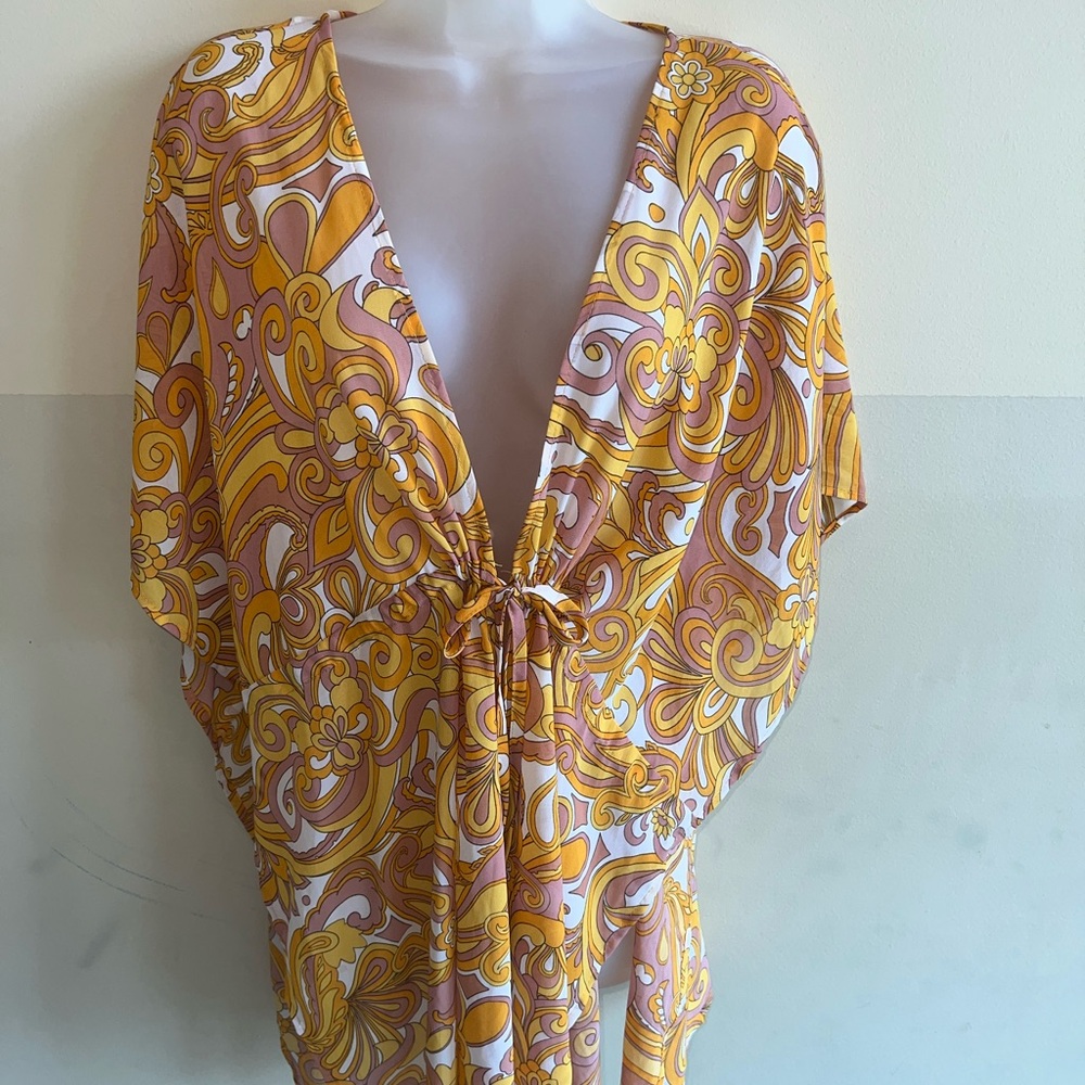 Floral & Paisley Print Swim Coverup